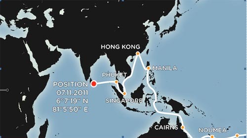 Planet Solar route - heading into pirate waters ©  SW